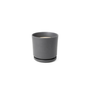Maceta con plato GRIS S - 16 cm